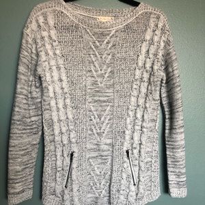 Gray sweater with zipper details